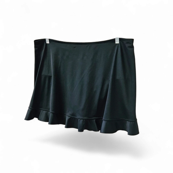 LANEBRYANT Plus Size Black Ruffle Hem MiniSwim skirt With Built In Brief Size 22 - Picture 7 of 10